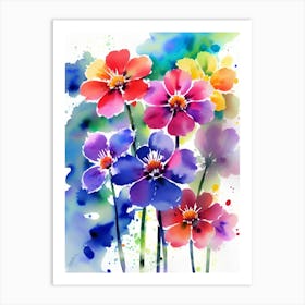 Watercolor Flowers 1 Art Print