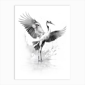 Crane In Flight 3 Art Print