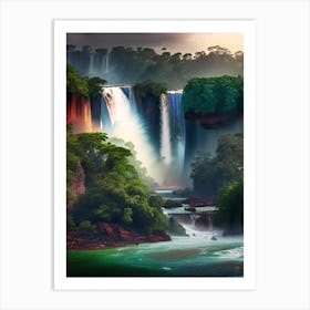 Iguazu Falls, Argentina And Brazil Realistic Photograph (1) Art Print