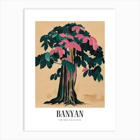 Banyan Tree Colourful Illustration 3 Poster Art Print