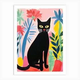 Matisse Inspired Black Cat Painting Poster 1 Art Print