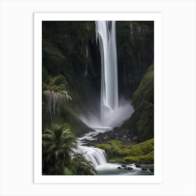 Kaihūrāngu Falls, New Zealand Realistic Photograph (1) Art Print