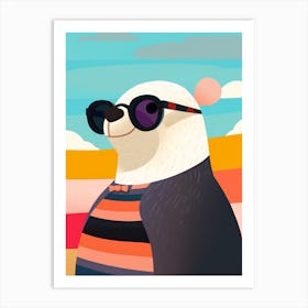 Little Sea Otter Wearing Sunglasses Art Print