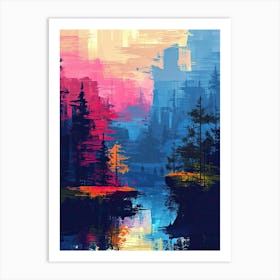 Bitmapped Boulders | Pixel Art Series Art Print