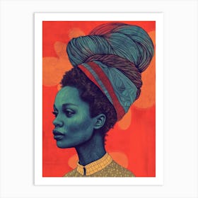 African Woman With Turban 16 Art Print