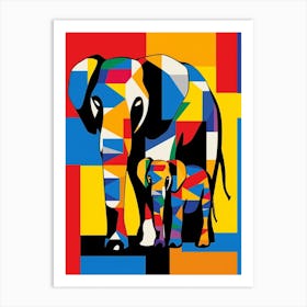 Elephant Abstract Pop Art 12 Art Print