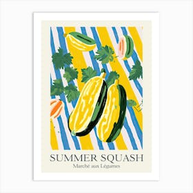 Marche Aux Legumes Summer Squash Summer Illustration 3 Art Print