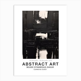 Black Brush Strokes Abstract 3 Exhibition Poster Art Print