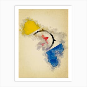 Bonaire Flag Vintage Art Print