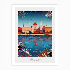 Poster Of Budapest, Illustration In The Style Of Pop Art 4 Art Print