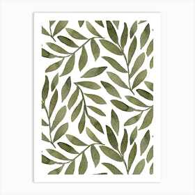 Watercolor Leaves Seamless Pattern Art Print