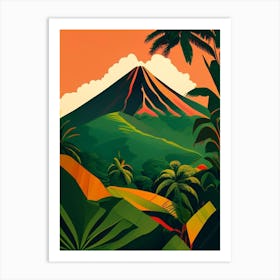 Arenal Volcano National Park Costa Rica Retro Art Print