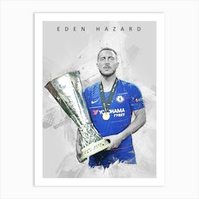 Eden Hazard Drawing Legend Art Print