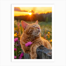 Sunset Cat 2 Art Print