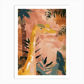 Cute Dinosaur Impasto Pastel Painting 1 Art Print