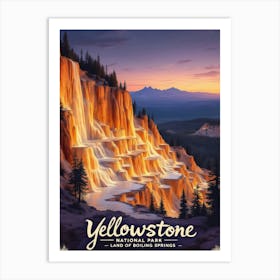 Yellowstone National Park Vintage V 01 Art Print