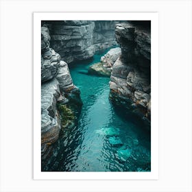 Blue Water In A Canyon 6 Art Print