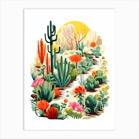 Desert Botanical Garden Usa Modern Illustration 1 Art Print