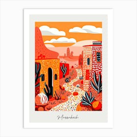 Poster Of Marrakech, Illustration In The Style Of Pop Art 3 Art Print