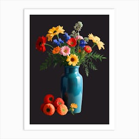 Colorful Flowers In A Vase 1 Art Print