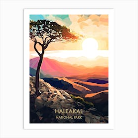 Haleakal National Park Travel Poster Illustration Style 1 Art Print