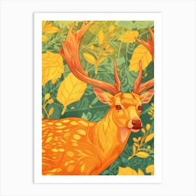 Deer In The Forest 18 Art Print