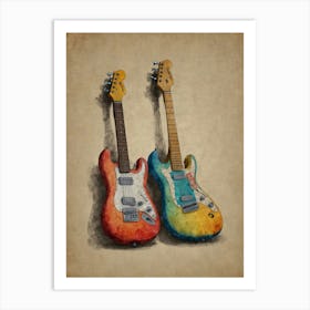 Two Electric Guitars 1 Art Print