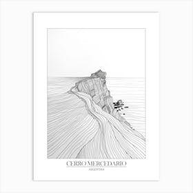 Cerro Mercedario Argentina Line Drawing 2 Poster Art Print