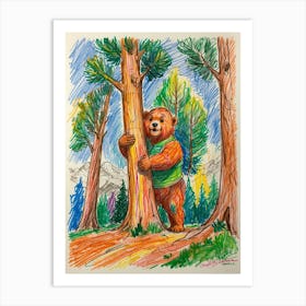 Bear In The Woods 1 Art Print