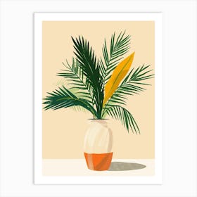 Sago Palm Plant Minimalist Illustration 1 Art Print