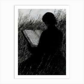 Dark Gothic Woman Reading A Book Art Print