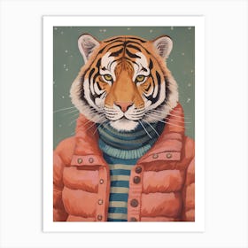 Tiger Illustrations Wearing A Turtleneck 1 Art Print