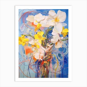Abstract Flower Painting Daffodil 3 Art Print