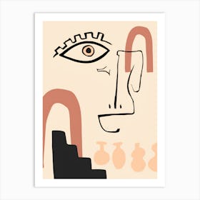 Face With Vases Art Print