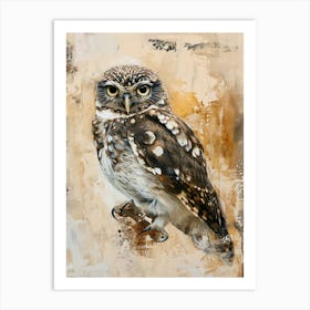 Brown Fish Owl Painting 2 Art Print
