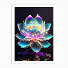 Lotus Flower, Buddhist Symbol Holographic 1 Art Print