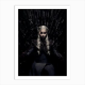 Game Of Thrones Daenerys Targaryen In A Pixel Dots Art Style Art Print