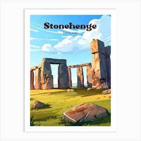 Stonehenge England Monument Modern Travel Art Art Print