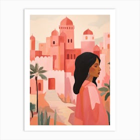 Woman In Pink Art Print