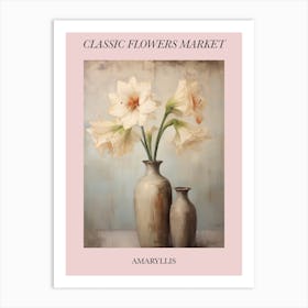 Classic Flowers Market Amaryllis Floral Poster 3 Art Print