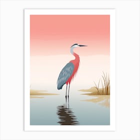 Minimalist Great Blue Heron 3 Illustration Art Print