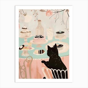 Cat At The Table 1 Art Print