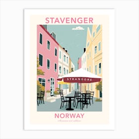 Stavenger, Norway, Flat Pastels Tones Illustration 3 Poster Art Print