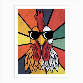 Rooster In Sunglasses Art Print