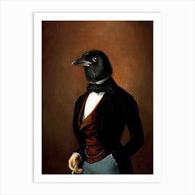 Mr Black The Bird Pet Portraits Art Print
