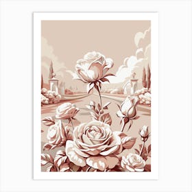 Roses In The Garden 1 Art Print