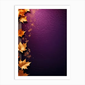 A Gradient Canvas Displaying A Purplish Pink To Gold Splash Against A Lavish Autumn Themed Backgroun (6) 1 Art Print