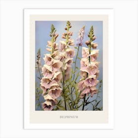Floral Illustration Delphinium 1 Poster Art Print
