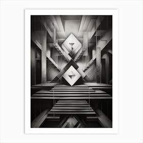 Dynamic Geometric Abstract Illustration 18 Art Print