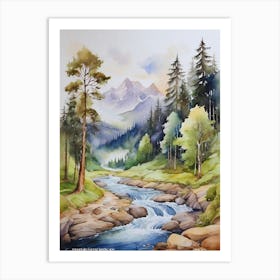 mountain forest landscape.7 Art Print